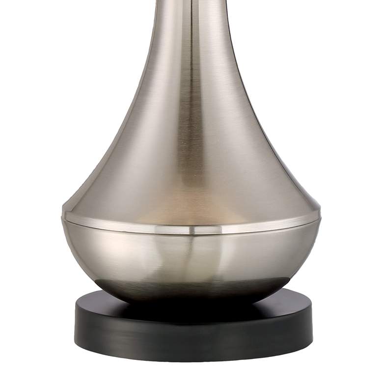 Image 4 360 Lighting Simon 25 1/2" Linen Pleat and Nickel USB Lamps Set of 2 more views