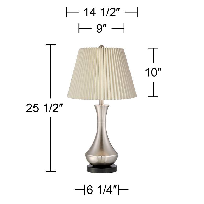 Image 6 360 Lighting Simon 25 1/2" Linen Pleat and Nickel USB Lamps Set of 2 more views