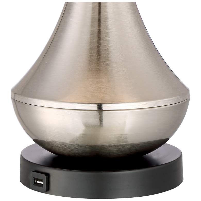 Image 4 360 Lighting Simon 25 1/2" Nickel USB Table Lamps Set with Dimmers more views