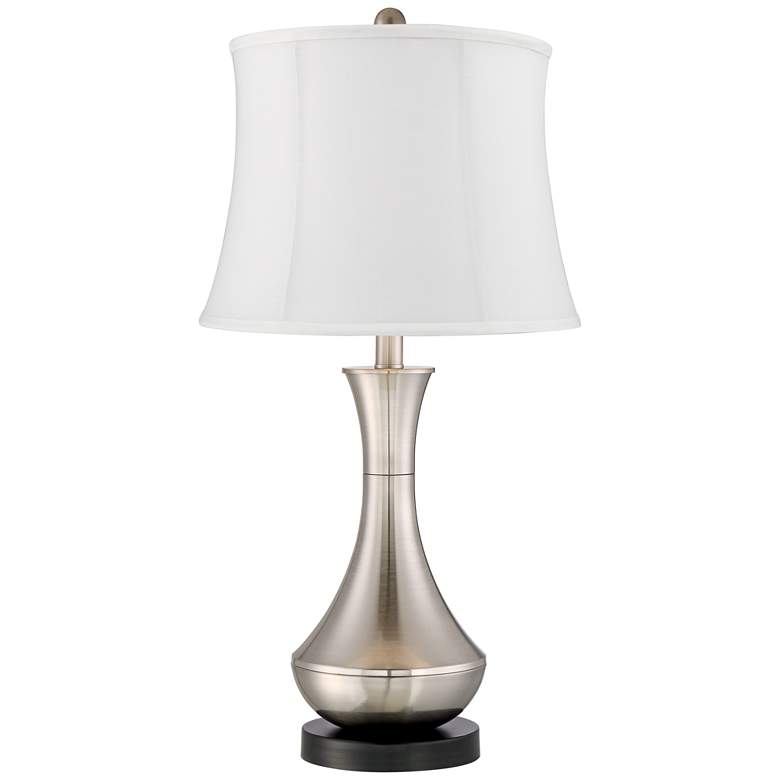 Image 4 360 Lighting Simon 25 1/2" White and Nickel USB Table Lamps Set of 2 more views
