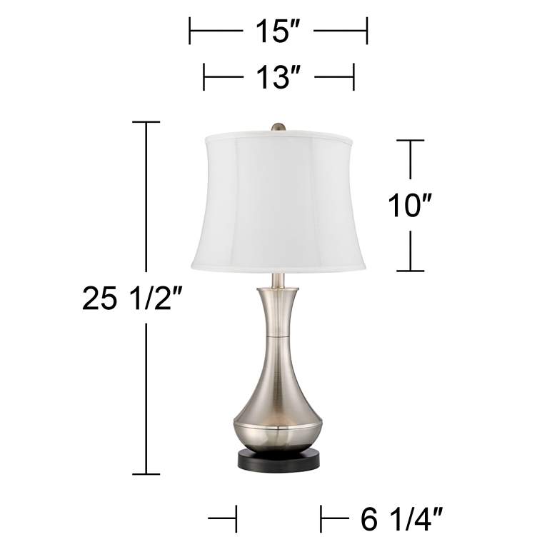 Image 5 360 Lighting Simon 25 1/2" White and Nickel USB Table Lamps Set of 2 more views