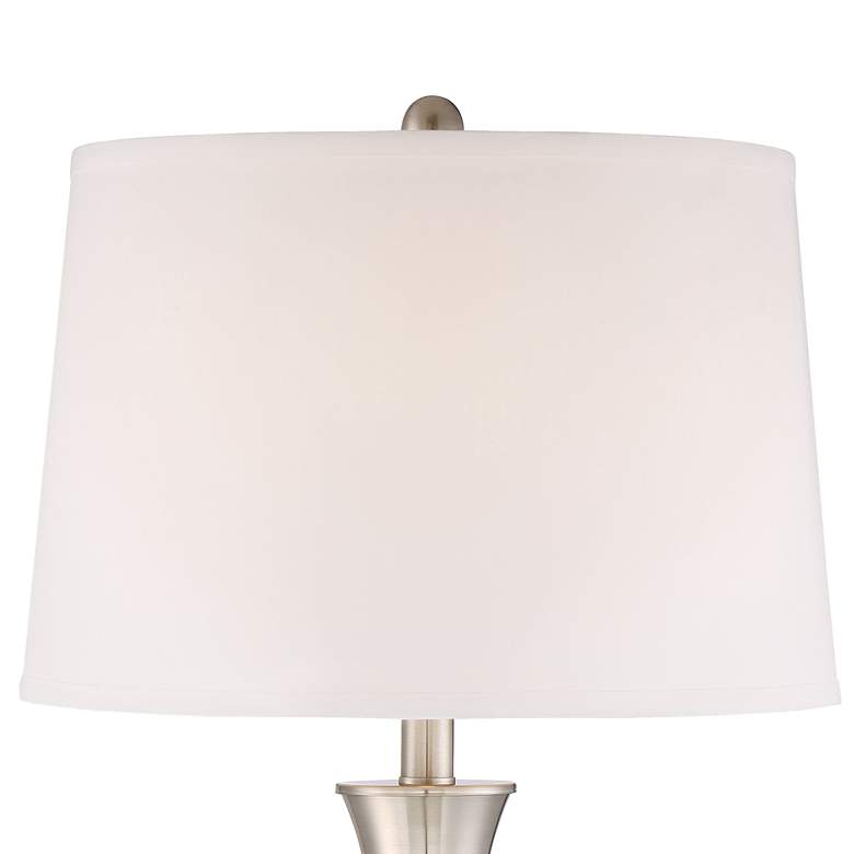 Image 3 360 Lighting Simon 27" Nickel USB Table Lamps with Round Risers more views