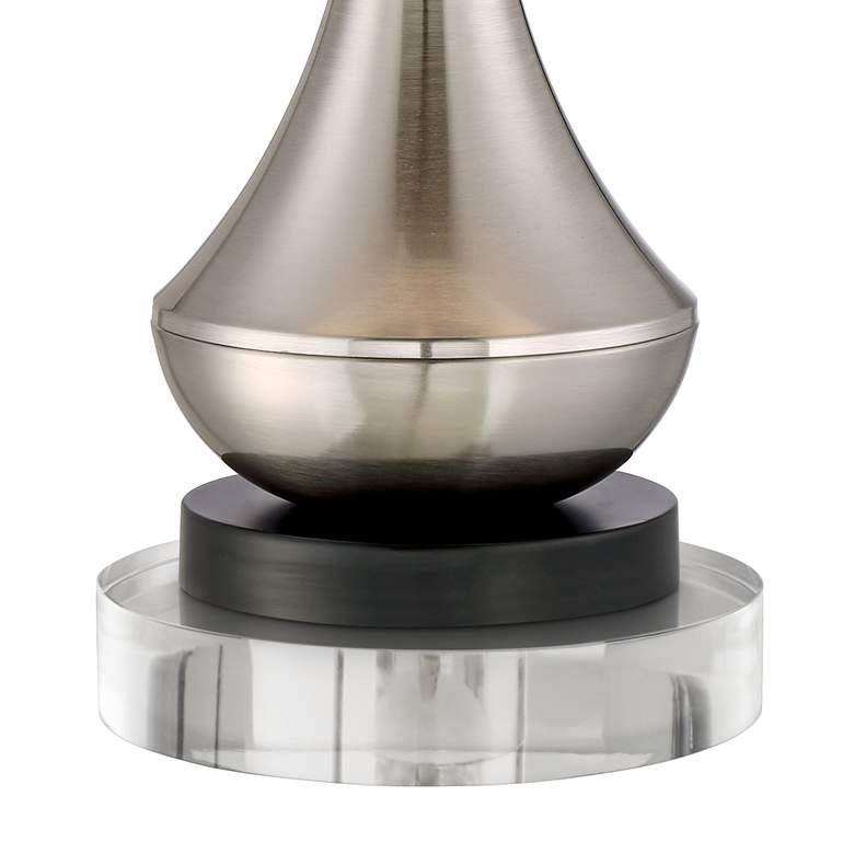 Image 4 360 Lighting Simon 27" Nickel USB Table Lamps with Round Risers more views
