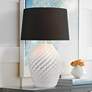 1_360 Lighting Simon 27" Textured Geometric Pattern White Table Lamp