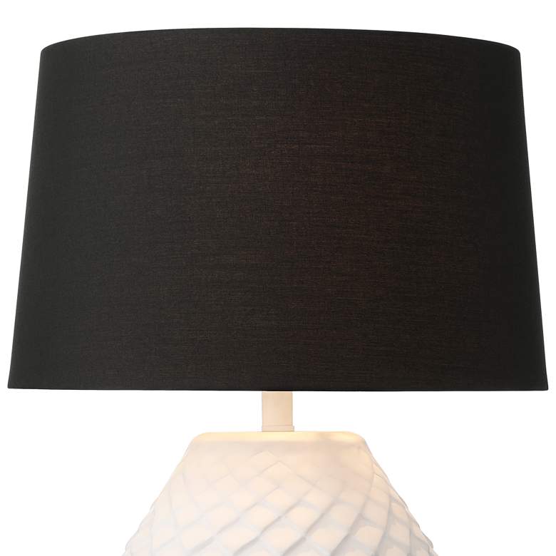 Image 3 360 Lighting Simon 27" Textured Geometric Pattern White Table Lamp more views