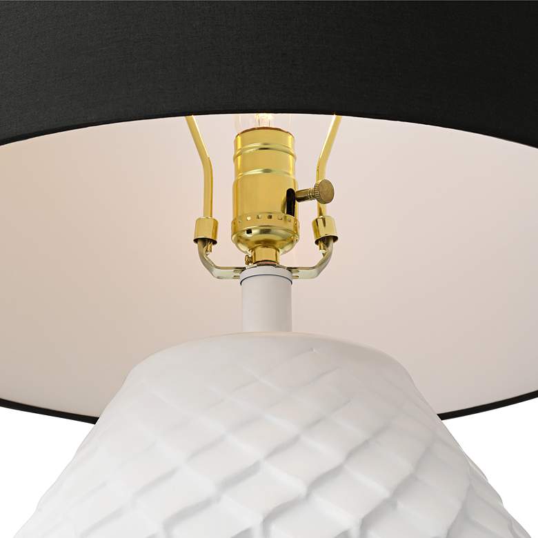 Image 4 360 Lighting Simon 27" Textured Geometric Pattern White Table Lamp more views