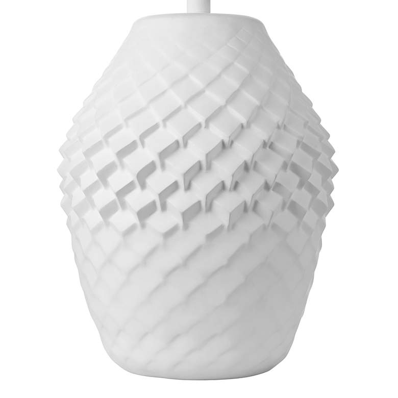 Image 6 360 Lighting Simon 27" Textured Geometric Pattern White Table Lamp more views