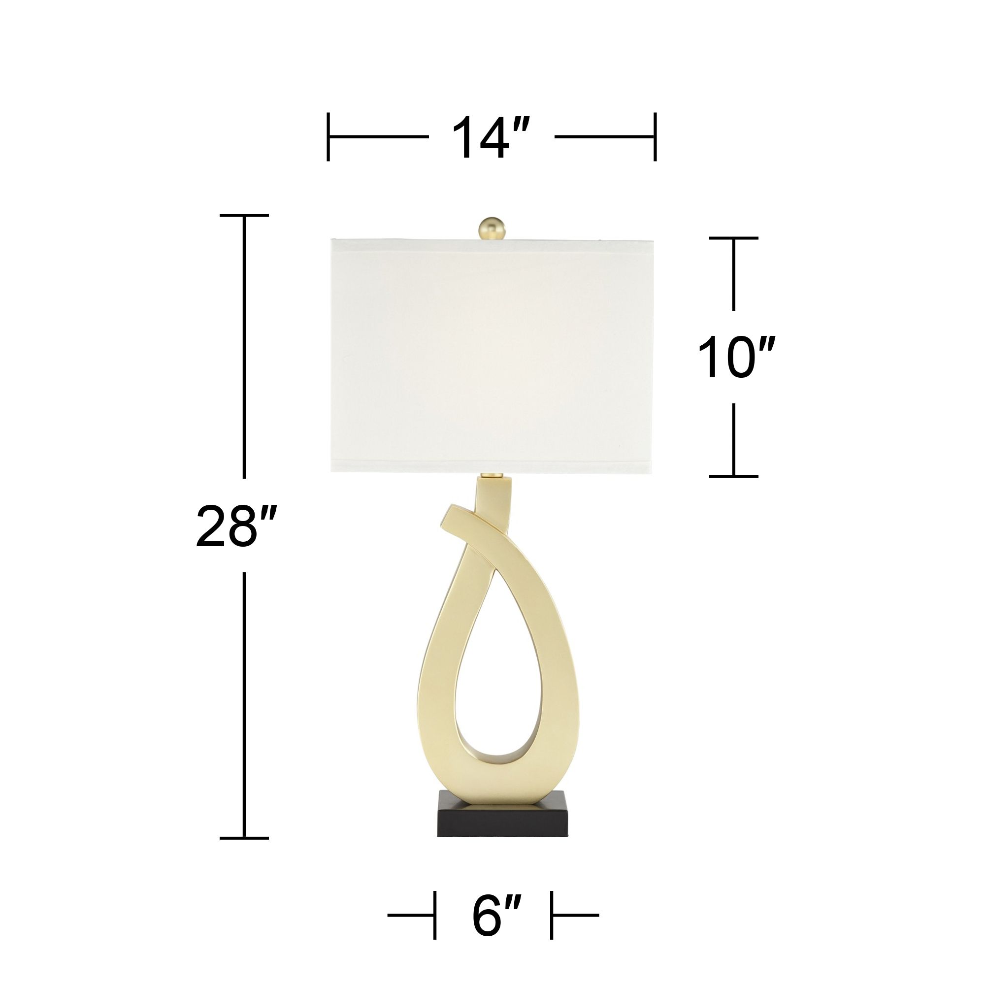 360 Lighting Simone 28" Gold Loop Table Lamps Set of 2 with USB Ports