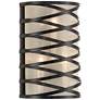 2_360 Lighting Sircetta 12 1/4" High Black Metal Bands Wall Sconce
