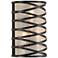 360 Lighting Sircetta 12 1/4" High Black Metal Bands Wall Sconce