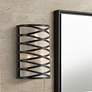 1_360 Lighting Sircetta 12 1/4" High Black Metal Bands Wall Sconce