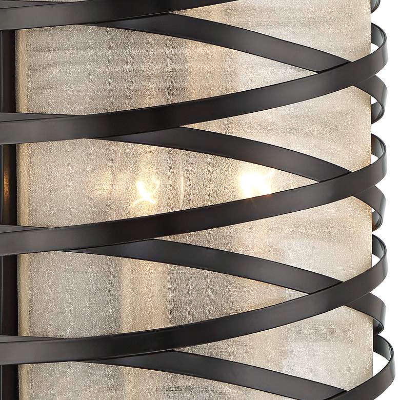 Image 3 360 Lighting Sircetta 12 1/4" High Black Metal Bands Wall Sconce more views