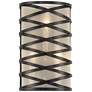 4_360 Lighting Sircetta 12 1/4" High Black Metal Bands Wall Sconce more views