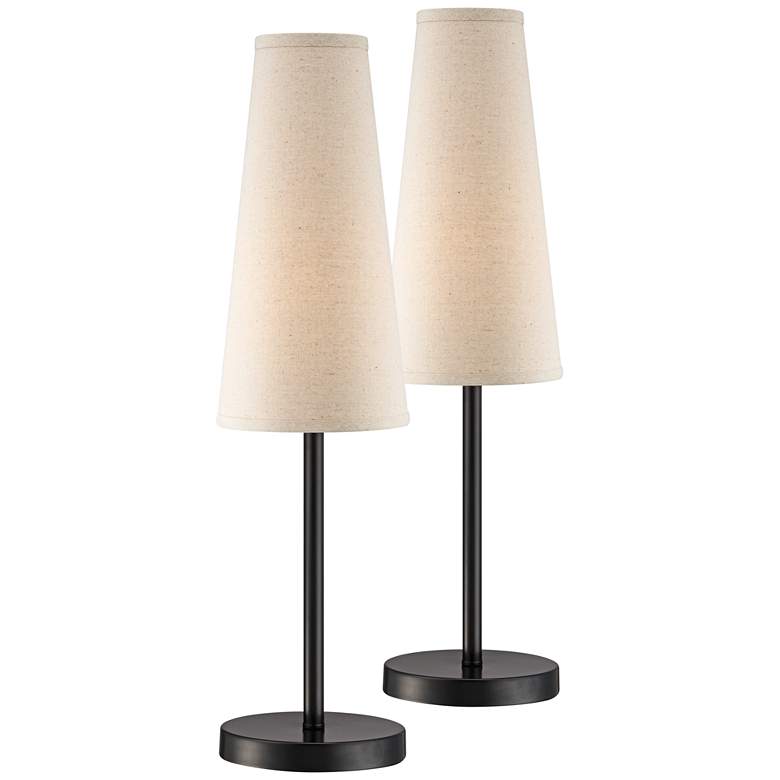 Image 1 360 Lighting Snippet 26" Espresso Bronze Accent Table Lamps Set of 2