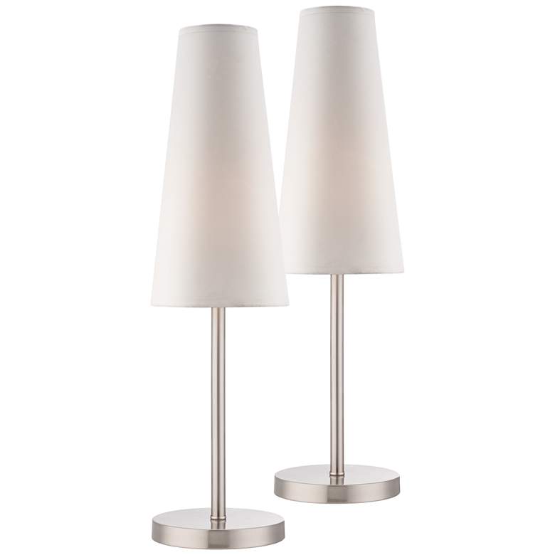 Image 1 360 Lighting Snippet 26" High Nickel Accent Table Lamps Set of 2