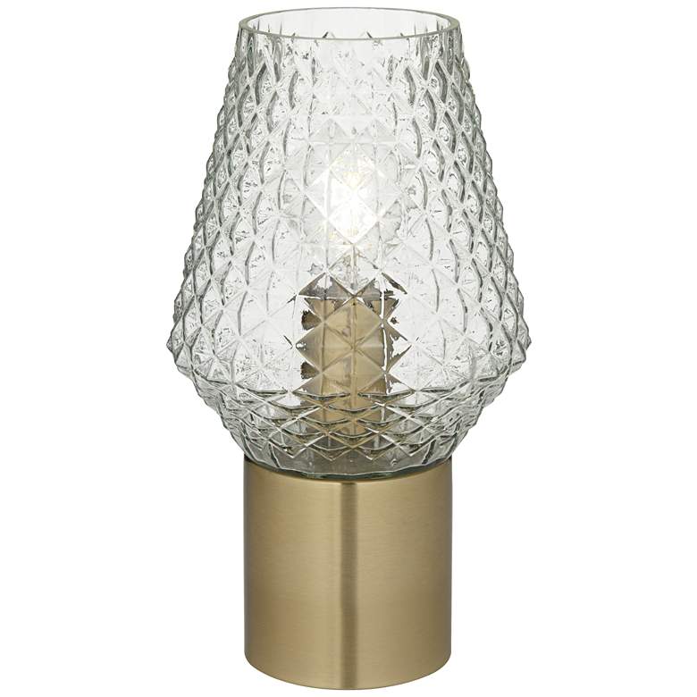Image 2 360 Lighting Soho 12" High Gold and Textured Glass Accent Table Lamp