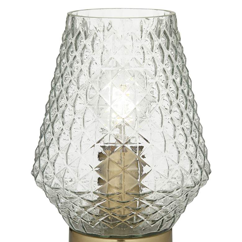 Image 3 360 Lighting Soho 12" High Gold and Textured Glass Accent Table Lamp more views