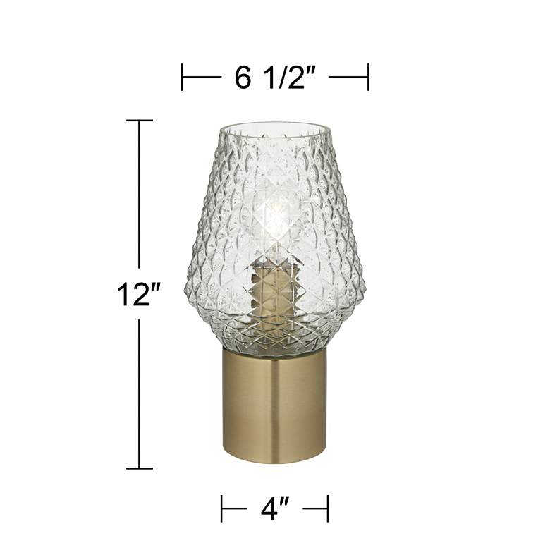 Image 7 360 Lighting Soho 12" High Gold and Textured Glass Accent Table Lamp more views