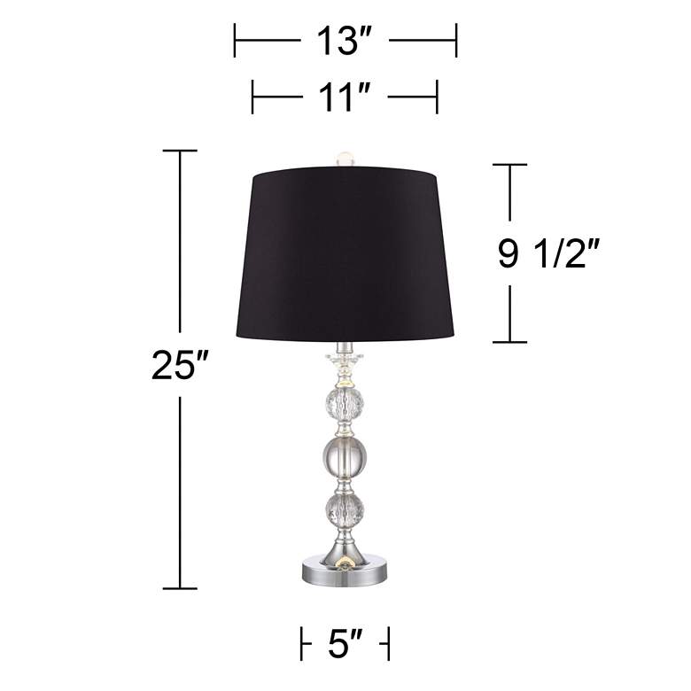Image 5 360 Lighting Solange 25 inch Black Shades and Crystal Table Lamps Set of 2 more views