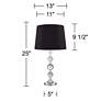 360 Lighting Solange 25" Black Shades and Crystal Table Lamps Set of 2