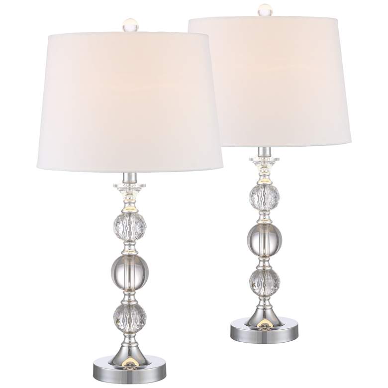 Image 2 360 Lighting Solange 25 inch Crystal Lamps Set of 2 with Smart Sockets