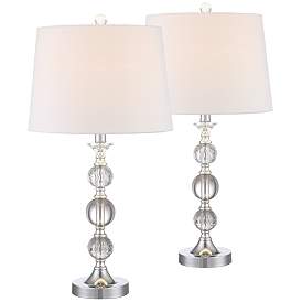 Image2 of 360 Lighting Solange 25" High Crystal Lamps Set of 2 with Dimmers