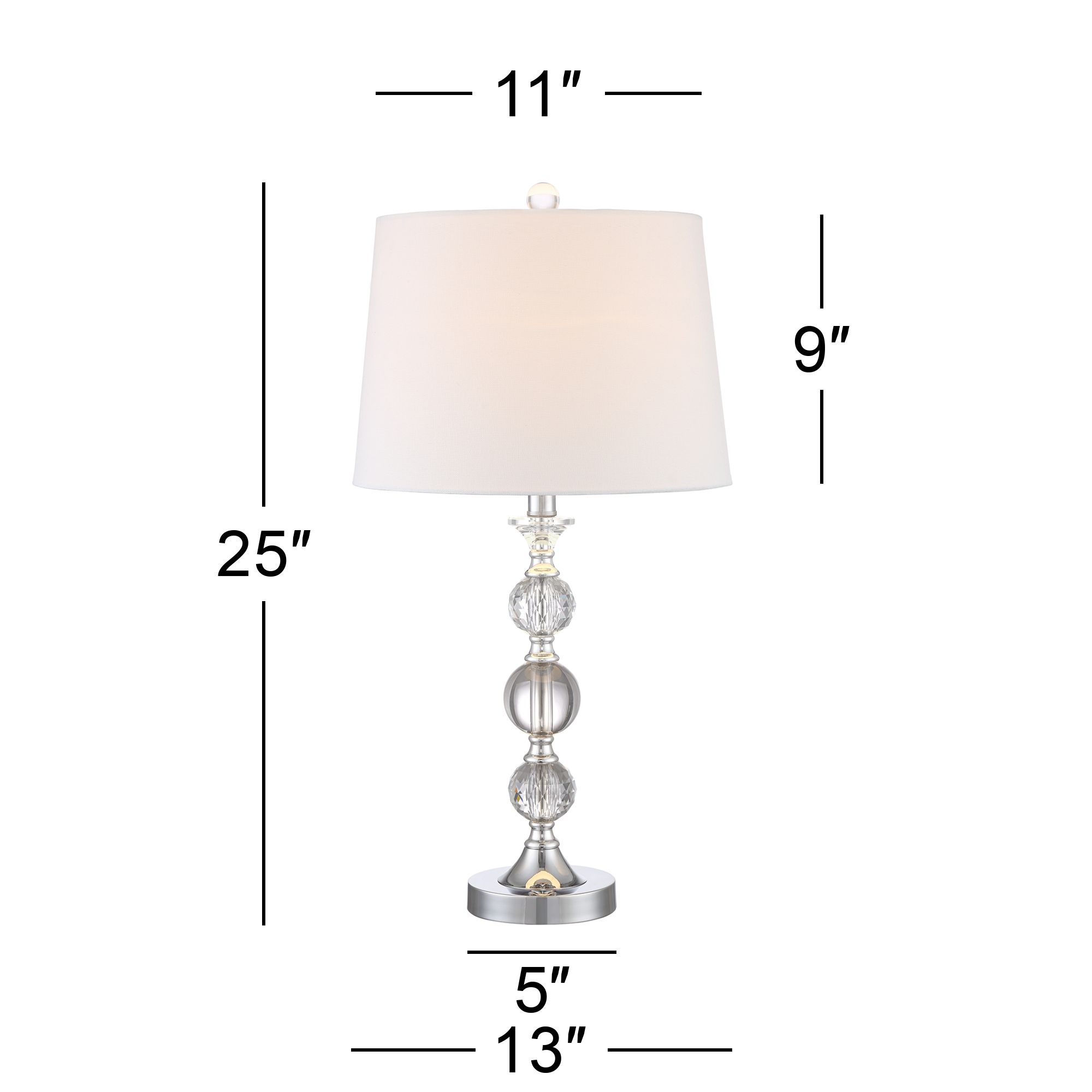 360 Lighting Solange 25" High Crystal Lamps Set of 2 with Dimmers in scene