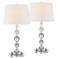 360 Lighting Solange 26" Silver Crystal Lamps with Acrylic Risers