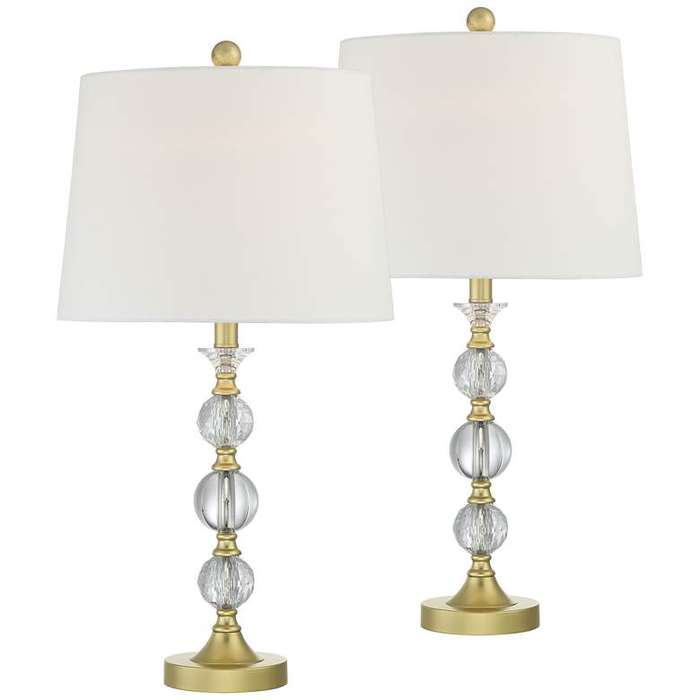 Image 2 360 Lighting Solange Gold and Stacked Crystal Table Lamps Set of 2