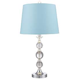 Image4 of 360 Lighting Solange Stacked Crystal Blue Shade Table Lamps Set of 2 more views