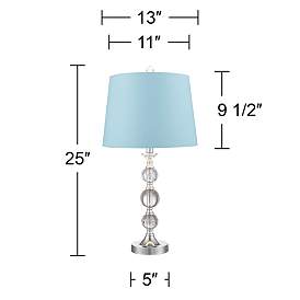 Image5 of 360 Lighting Solange Stacked Crystal Blue Shade Table Lamps Set of 2 more views