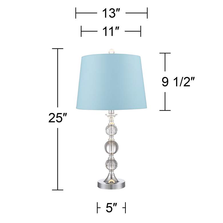 Image 5 360 Lighting Solange Stacked Crystal Blue Shade Table Lamps Set of 2 more views