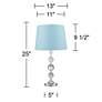 360 Lighting Solange Stacked Crystal Blue Shade Table Lamps Set of 2