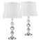 360 Lighting Solange Stacked Crystal White Bell Shade Table Lamps Set of 2