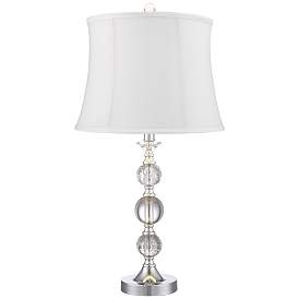 Image4 of 360 Lighting Solange Stacked Crystal White Bell Shade Table Lamps Set of 2 more views