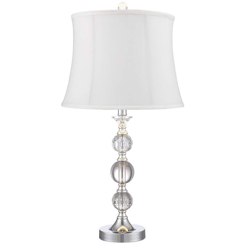 Image 4 360 Lighting Solange Stacked Crystal White Bell Shade Table Lamps Set of 2 more views
