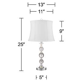 Image5 of 360 Lighting Solange Stacked Crystal White Bell Shade Table Lamps Set of 2 more views