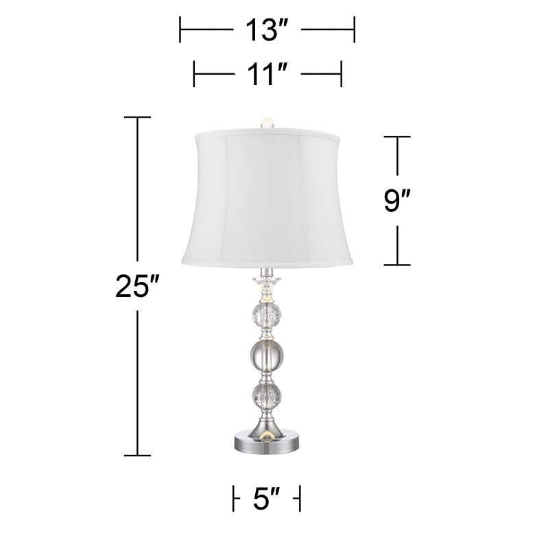 Image 5 360 Lighting Solange Stacked Crystal White Bell Shade Table Lamps Set of 2 more views