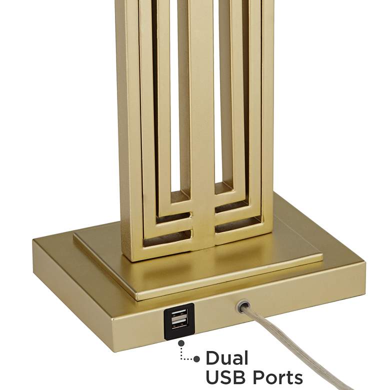 Image 7 360 Lighting Sonia 29 1/2" Rectangular Gold USB Table Lamps Set of 2 more views