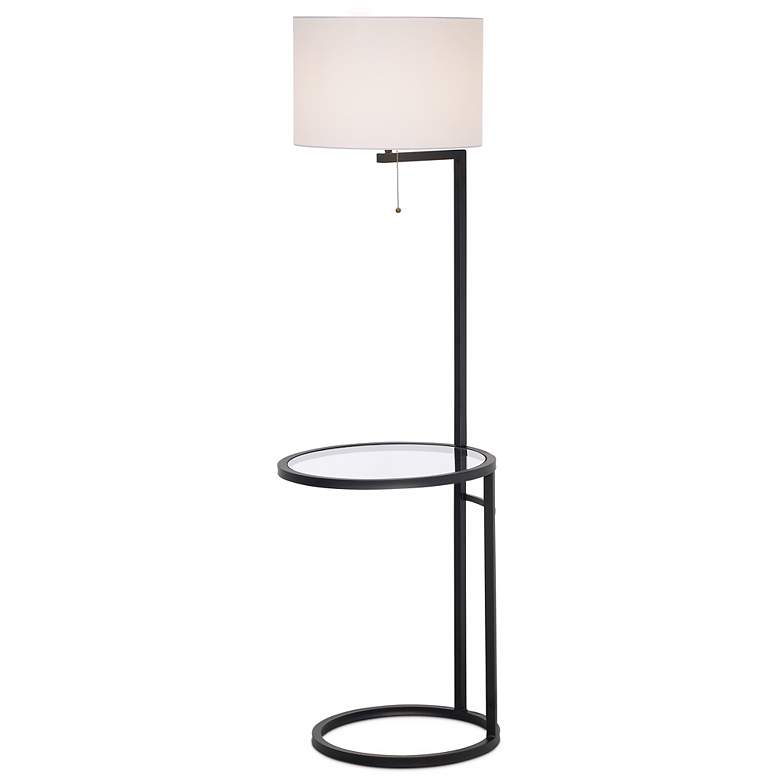 Image 2 360 Lighting Space Saver 62 inch High Glass Tray Table Floor Lamp