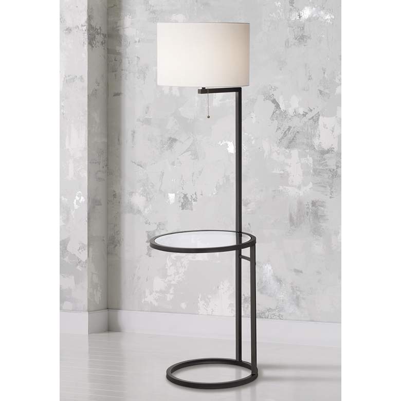 Image 1 360 Lighting Space Saver 62 inch High Glass Tray Table Floor Lamp