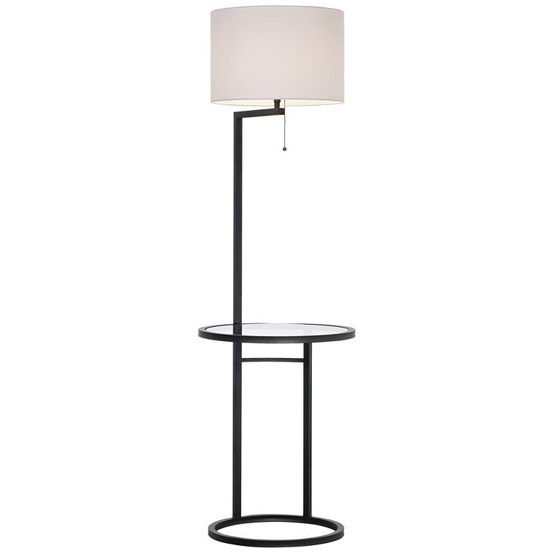 Image 5 360 Lighting Space Saver 62" High Glass Tray Table Floor Lamp more views