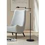 1_360 Lighting Sparta Adjustable Black Pharmacy Swing Arm LED Floor Lamp