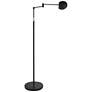 360 Lighting Sparta Adjustable Black Pharmacy Swing Arm LED Floor Lamp