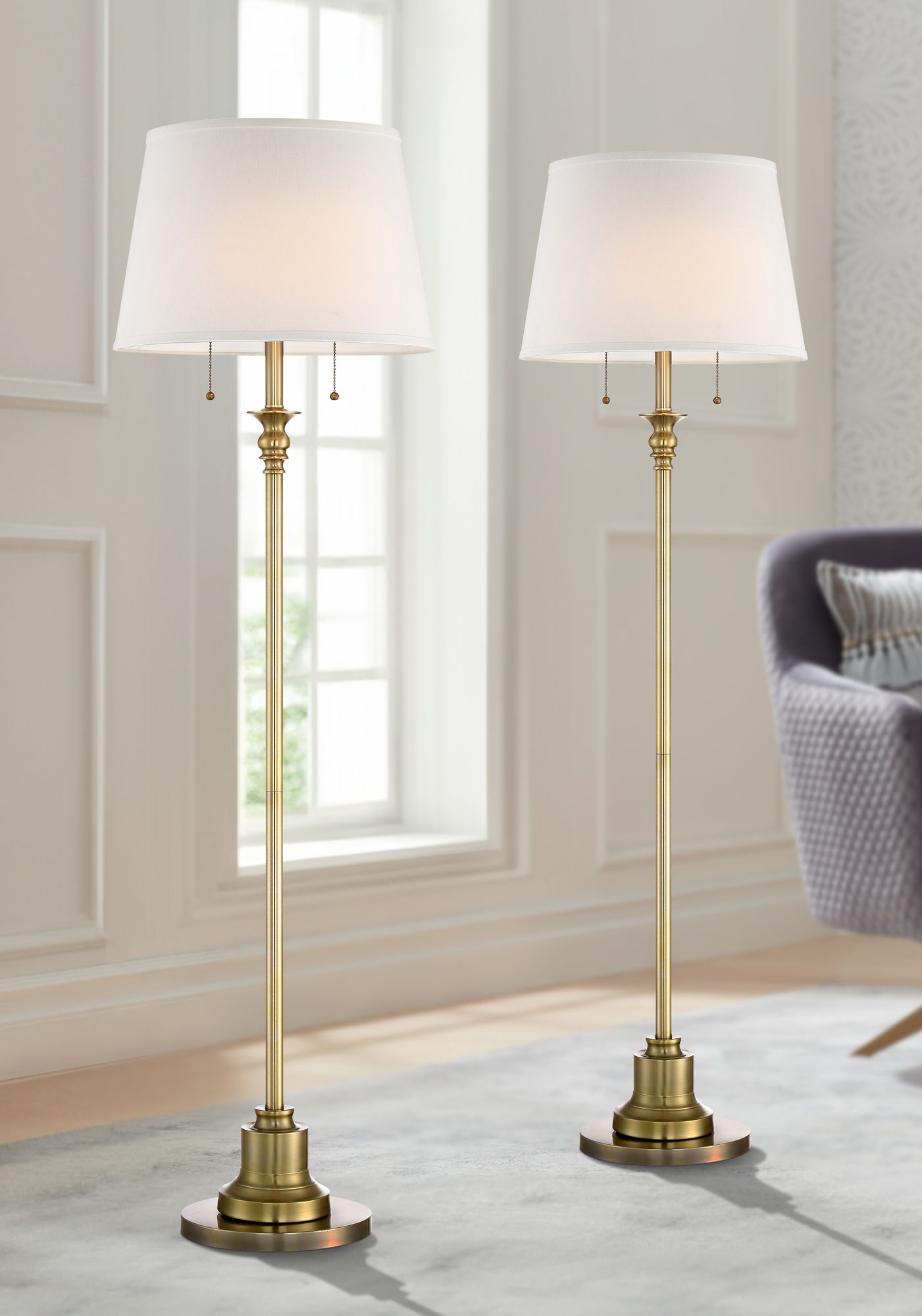 Matching floor and 2024 table lamp set