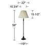 7_360 Lighting Spenser 58" Bronze Floor Lamp with Beige Pleated Shade more views