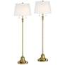 360 Lighting Spenser 58" High Brass Traditional Floor Lamps Set of 2