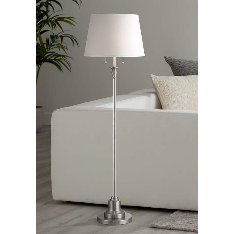 Image 1 360 Lighting Spenser 58" High Brushed Nickel Transitional Floor Lamp
