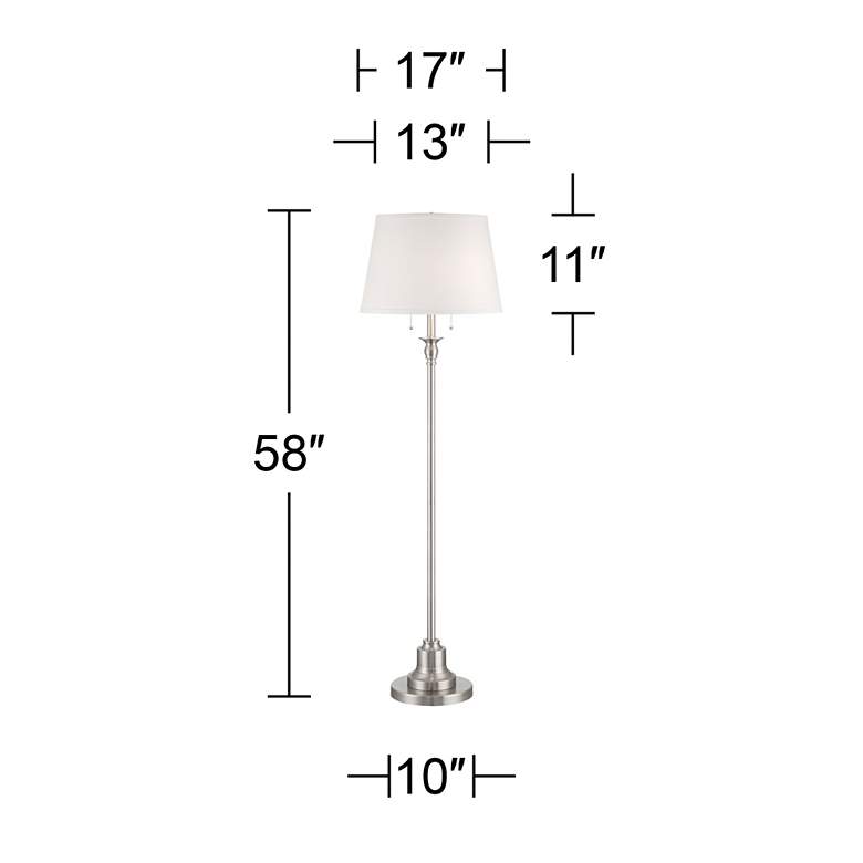Image 7 360 Lighting Spenser 58" High Brushed Nickel Transitional Floor Lamp more views