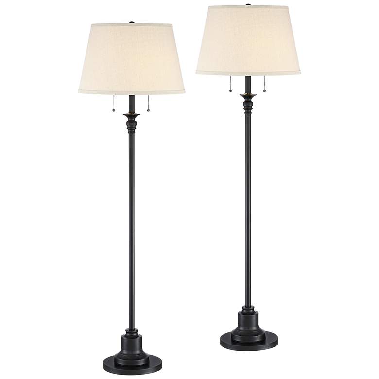 Image 2 360 Lighting Spenser 58" Oiled Bronze Traditional Floor Lamps Set of 2
